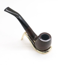 Factory direct Authentic ebony pure handmade smoking pipe acrylic curved handle